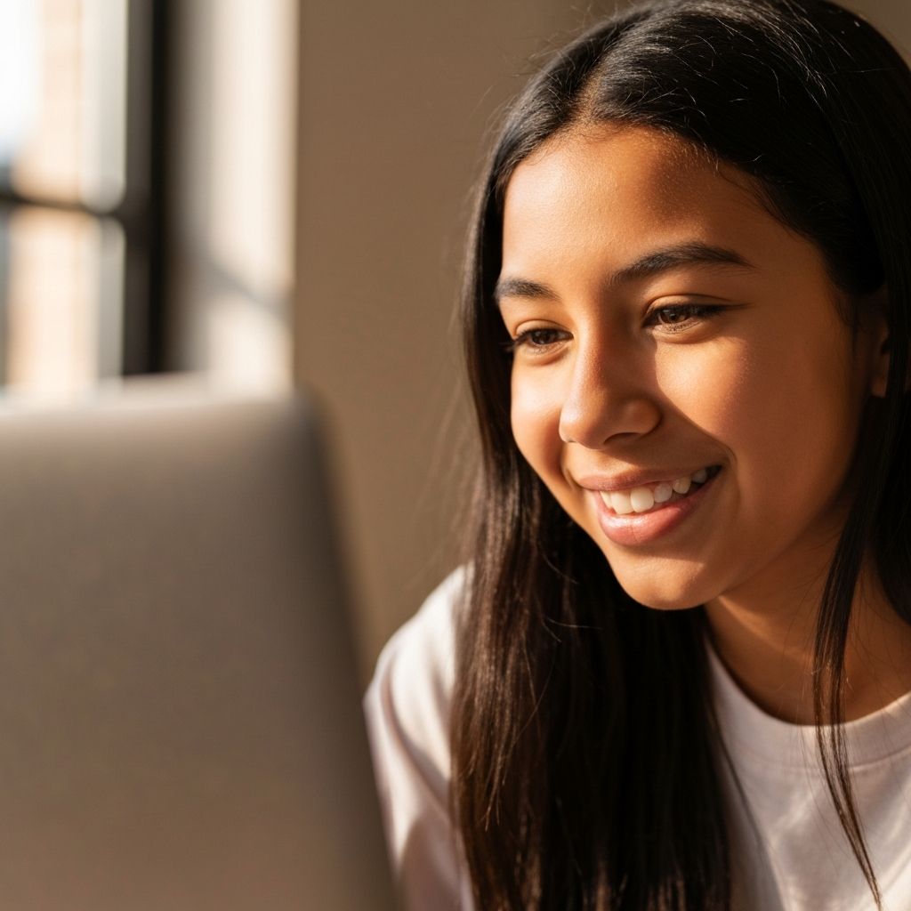 Student during online learning session