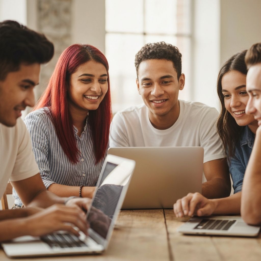 Diverse volunteers collaborating together